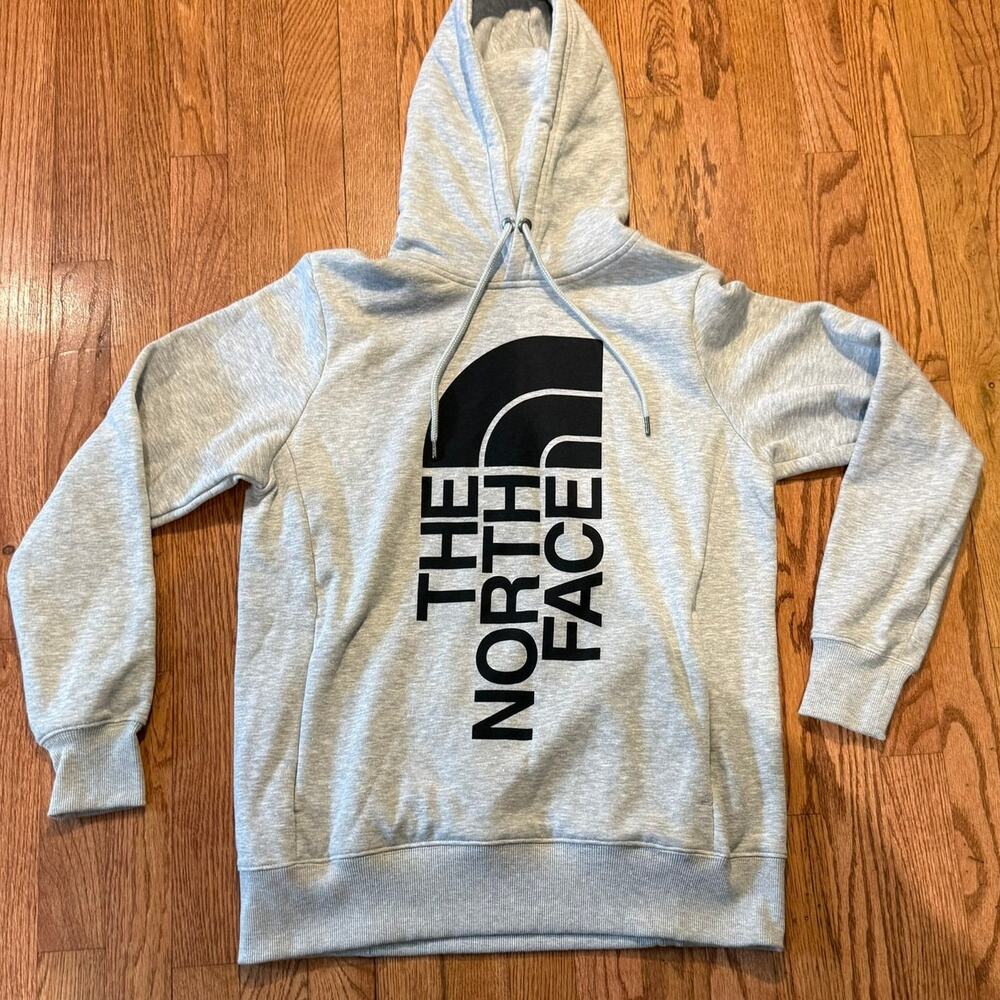 The North Face Hoodie Womens Medium Gray Big Logo Pullover Sweatshirt